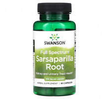 Растительные экстракты и настойки Swanson, Корень сарсапариллы полного спектра, 450 мг, 60 капсул