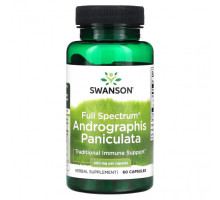 Аюрведа Swanson, Andrographis paniculata полного спектра, 400 мг, 60 капсул