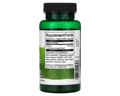 Swanson, Full Spectrum Turmeric, 750 mg, 60 Veggie Embo Caps AP Swanson, Full Spectrum Turmeric, 750 mg, 60 Veggie Embo Caps AP