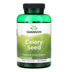 Зелень и зеленые овощи Swanson, Семена сельдерея, максимальная эффективность, 500 мг, 180 капсул