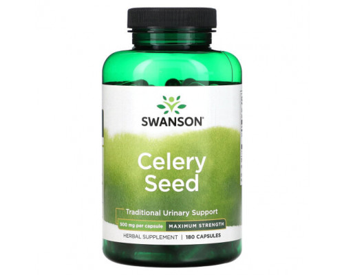 Зелень и зеленые овощи Swanson, Семена сельдерея, максимальная эффективность, 500 мг, 180 капсул Зелень и зеленые овощи Swanson, Семена сельдерея, максимальная эффективность, 500 мг, 180 капсул