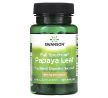 Пищеварительные ферменты Full Spectrum Papaya Leaf, 400 mg, 60 Capsules