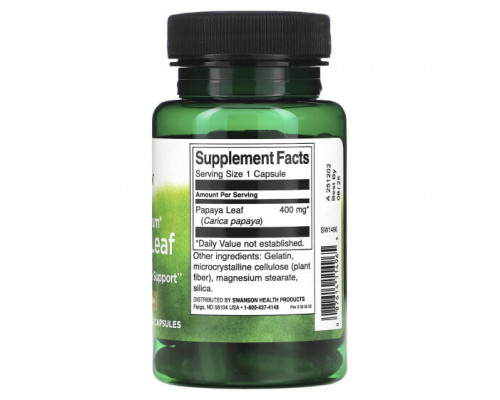 Пищеварительные ферменты Full Spectrum Papaya Leaf, 400 mg, 60 Capsules Пищеварительные ферменты Full Spectrum Papaya Leaf, 400 mg, 60 Capsules