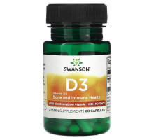 Swanson, Vitamin D3, 25 mcg (1,000 IU), 60 Capsules