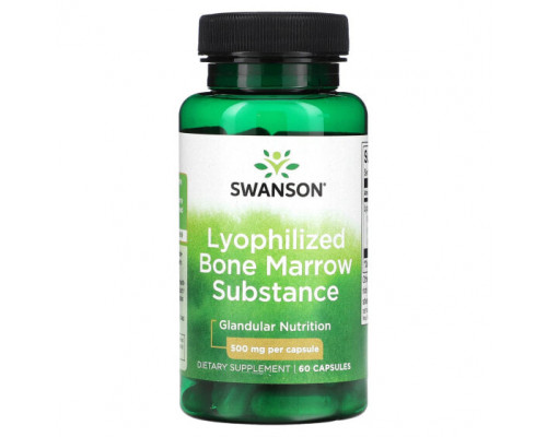 Растительные экстракты и настойки Swanson, Лиофилизированное вещество для костного мозга, 500 мг, 60 капсул Растительные экстракты и настойки Swanson, Лиофилизированное вещество для костного мозга, 500 мг, 60 капсул
