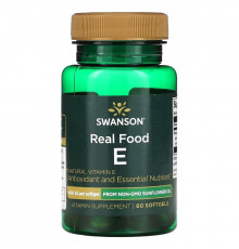 Swanson, Real Food E, 400 IU, 60 Softgels
