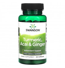 Swanson, Turmeric, Acai & Ginger, 60 Capsules