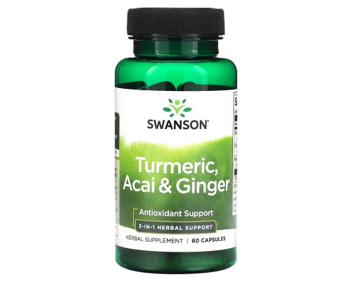 Swanson, Turmeric, Acai & Ginger, 60 Capsules Swanson, Turmeric, Acai & Ginger, 60 Capsules