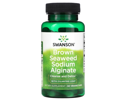 Swanson, Brown Seaweed Sodium Alginate with Cilantro Leaf, 60 Veggie Caps Swanson, Brown Seaweed Sodium Alginate with Cilantro Leaf, 60 Veggie Caps