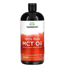 Для похудения и контроля веса Swanson, 100% чистое масло среднецепочечных триглицеридов, 14 г, 946 мл (32 жидк. Унции)