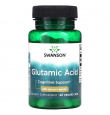 Swanson, Glutamic Acid, 500 mg, 60 Veggie Caps