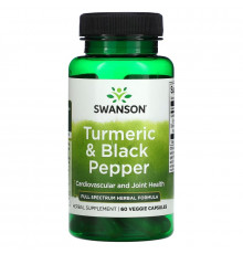 Swanson, Turmeric & Black Pepper, 60 Veggie Capsules