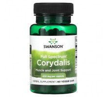 Растительные экстракты и настойки Swanson, Corydalis полного спектра, 400 мг, 60 растительных капсул