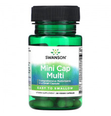 Витаминно-минеральные комплексы Swanson, Mini Cap Multi, 30 растительных капсул