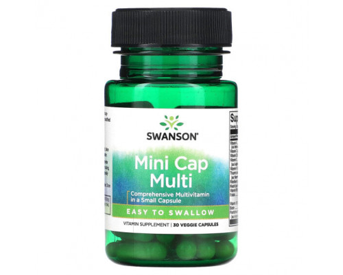 Витаминно-минеральные комплексы Swanson, Mini Cap Multi, 30 растительных капсул Витаминно-минеральные комплексы Swanson, Mini Cap Multi, 30 растительных капсул