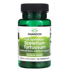 Растительные экстракты и настойки Swanson, Sceletium Tortuosum полного спектра, 50 мг, 60 растительных капсул