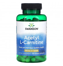 Swanson, Acetyl L-Carnitine, 500 mg, 100 Veggie Capsules