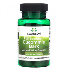 Растительные экстракты и настойки Swanson, Full Spectrum Eucommia Bark, 400 мг, 60 растительных капсул
