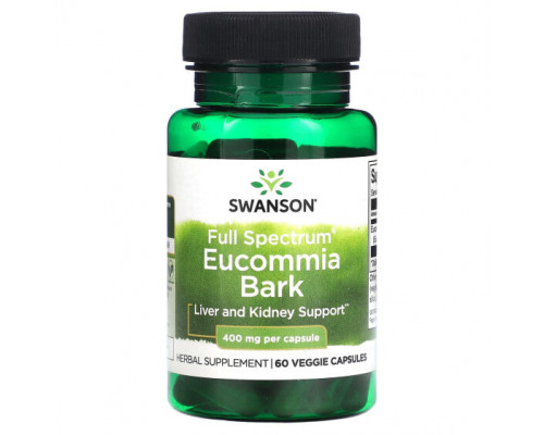 Растительные экстракты и настойки Swanson, Full Spectrum Eucommia Bark, 400 мг, 60 растительных капсул Растительные экстракты и настойки Swanson, Full Spectrum Eucommia Bark, 400 мг, 60 растительных капсул