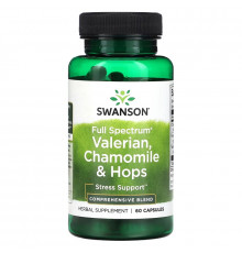 Swanson, Full Spectrum Valerian, Chamomile & Hops, 60 Capsules