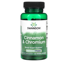 Swanson, Корица и хром, 60 растительных капсул