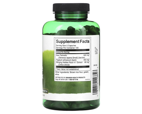 Swanson, Herbal Prostate Complex with Saw Palmetto, Pygeum and Stinging Nettle, 200 Capsules