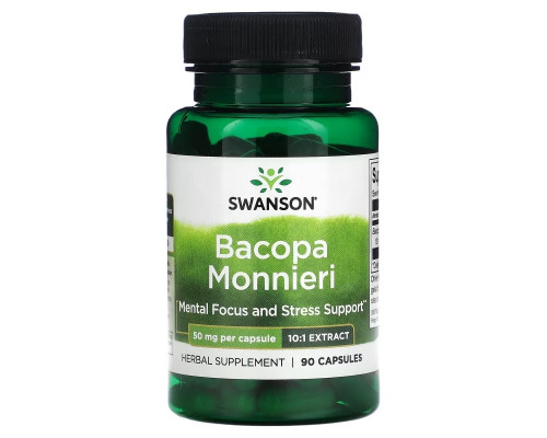 Swanson, Bacopa Monnieri, 50 mg Per Capsule, 90 Capsules Swanson, Bacopa Monnieri, 50 mg Per Capsule, 90 Capsules