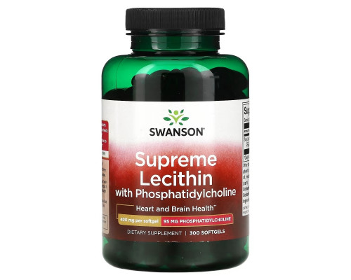 Swanson, Supreme Lecithin with Phosphatidylcholine , 400 mg , 300 Softgels Swanson, Supreme Lecithin with Phosphatidylcholine , 400 mg , 300 Softgels