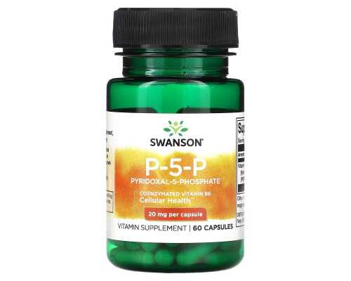 Swanson, P-5-P Pyridoxal-5-Phosphate, 20 mg, 60 Capsules Swanson, P-5-P Pyridoxal-5-Phosphate, 20 mg, 60 Capsules