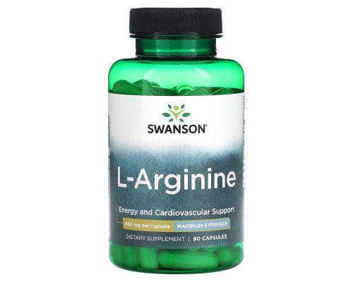 Swanson, L-Arginine, Maximum Strength, 850 mg, 90 Capsules Swanson, L-Arginine, Maximum Strength, 850 mg, 90 Capsules