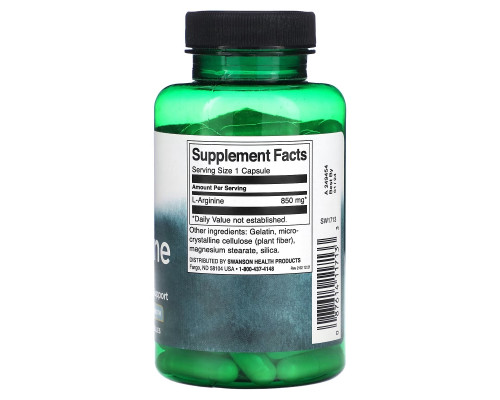 Swanson, L-Arginine, Maximum Strength, 850 mg, 90 Capsules Swanson, L-Arginine, Maximum Strength, 850 mg, 90 Capsules