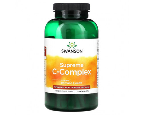 Витамин C Swanson, Supreme C-Complex с цитрусовыми биофлавоноидами и рутином, 250 таблеток Витамин C Swanson, Supreme C-Complex с цитрусовыми биофлавоноидами и рутином, 250 таблеток