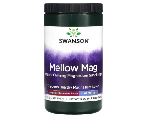 Магний Swanson, Mellow Mag, малиновый лимонад, 543 г (19 унций) Магний Swanson, Mellow Mag, малиновый лимонад, 543 г (19 унций)