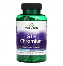 Минералы и микроэлементы Swanson, GTF хром, 100 мкг, 200 капсул