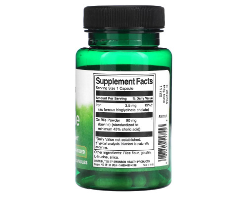 Swanson, Ox Bile, 90 mg, 60 Capsules Swanson, Ox Bile, 90 mg, 60 Capsules