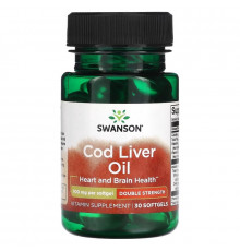 Swanson, Cod Liver Oil, Double Strength, 700 mg, 30 Softgels