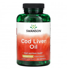 Swanson, Cod Liver Oil, Double Strength , 700 mg , 250 Softgels