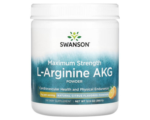 Swanson, Maximum Strength L-Arginine AKG Powder, Natural Citrus, 5 g, 12.9 oz (368 g) Swanson, Maximum Strength L-Arginine AKG Powder, Natural Citrus, 5 g, 12.9 oz (368 g)
