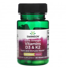 Swanson, Vitamins D3 & K2, 60 Veggie Caps