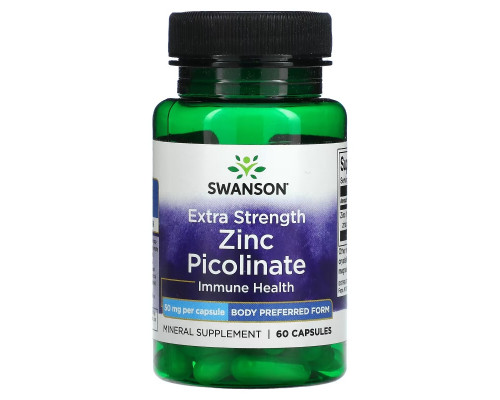 Swanson, Extra Strength Zinc Picolinate, 50 mg, 60 Capsules Swanson, Extra Strength Zinc Picolinate, 50 mg, 60 Capsules