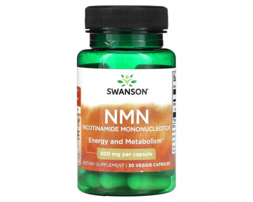 Витамины группы B Swanson, NMN, 300 мг, 30 растительных капсул Витамины группы B Swanson, NMN, 300 мг, 30 растительных капсул