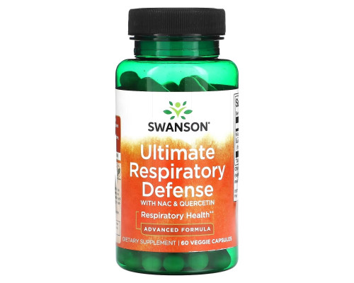 Swanson, Ultimate Respiratory Defense with NAC & Quercetin, 60 Veggie Capsules