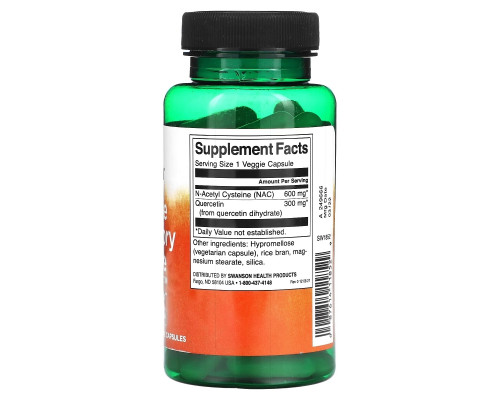 Swanson, Ultimate Respiratory Defense with NAC & Quercetin, 60 Veggie Capsules