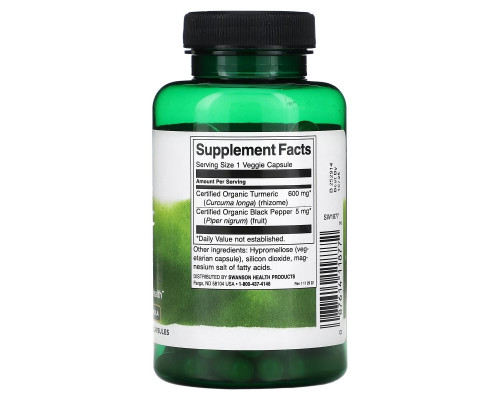 Swanson, Turmeric & Black Pepper, 90 Veggie Capsule Swanson, Turmeric & Black Pepper, 90 Veggie Capsule