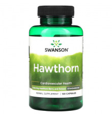 Для сердца и сосудов Swanson, Боярышник, стандартизированный, 120 капсул