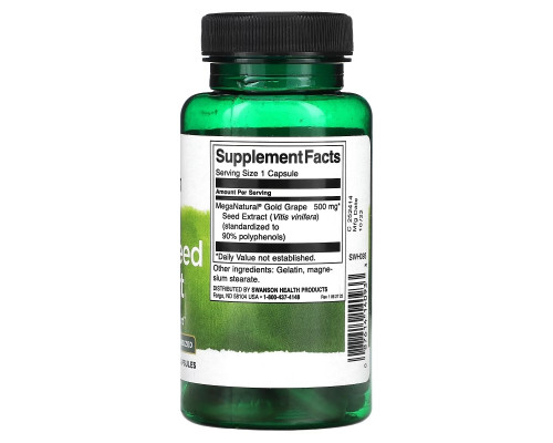 Swanson, Grape Seed Extract, Standardized, 500 mg, 60 Capsules Swanson, Grape Seed Extract, Standardized, 500 mg, 60 Capsules