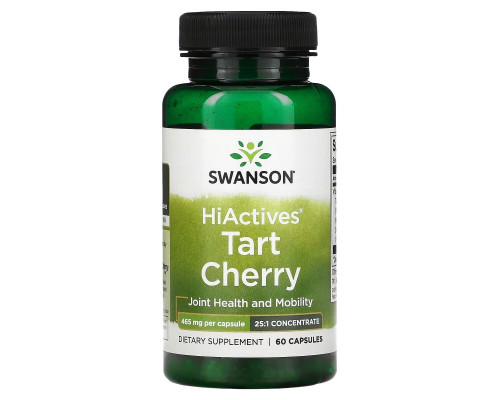 Swanson, HiActives Tart Cherry, 465 мг, 60 капсул Swanson, HiActives Tart Cherry, 465 мг, 60 капсул
