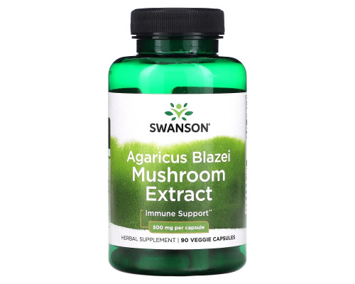 Swanson, Agaricus Blazei Mushroom Extract, 500 mg, 90 Veggie Caps Swanson, Agaricus Blazei Mushroom Extract, 500 mg, 90 Veggie Caps