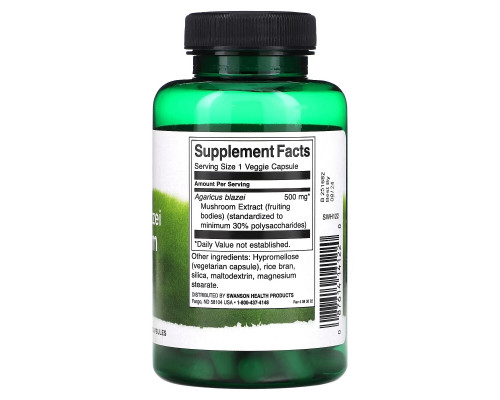 Swanson, Agaricus Blazei Mushroom Extract, 500 mg, 90 Veggie Caps Swanson, Agaricus Blazei Mushroom Extract, 500 mg, 90 Veggie Caps