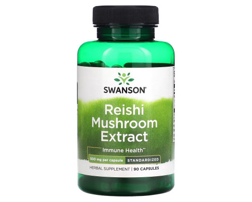 Swanson, Экстракт грибов рейши, стандартизированный, 500 мг, 90 капсул Swanson, Экстракт грибов рейши, стандартизированный, 500 мг, 90 капсул